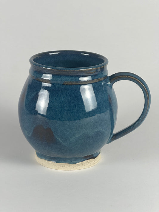 large round blue mugs